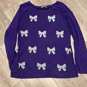 cute purple ribbon sweater